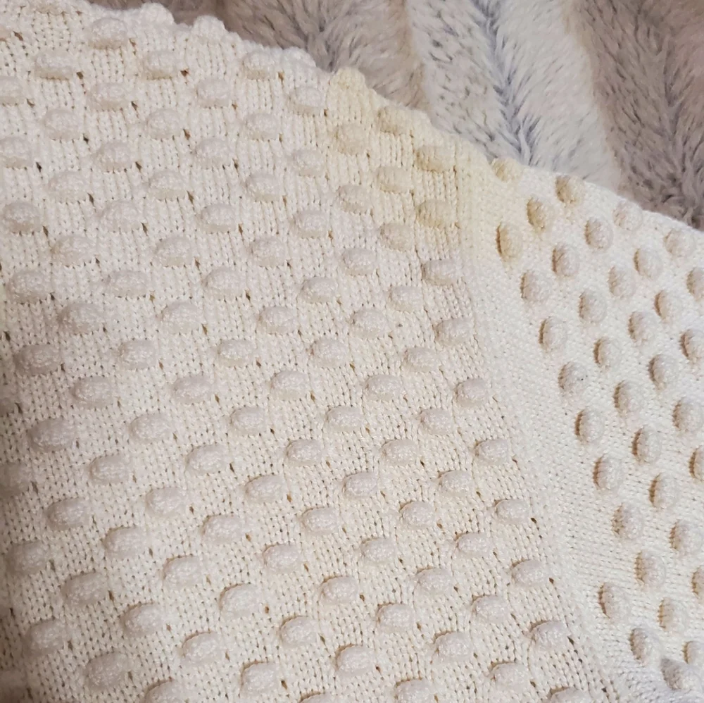 TORY BURCH COTTON CREAM TOP WITH BALLS ...SIZE‎ XS